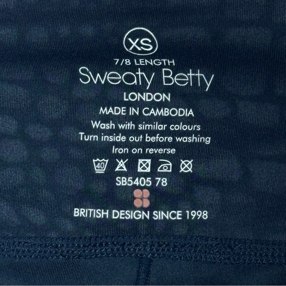 Sweaty Betty | 7/8 Length Embossed Leggings | Dark Turquoise XS (EUC) - Picture 2 of 6